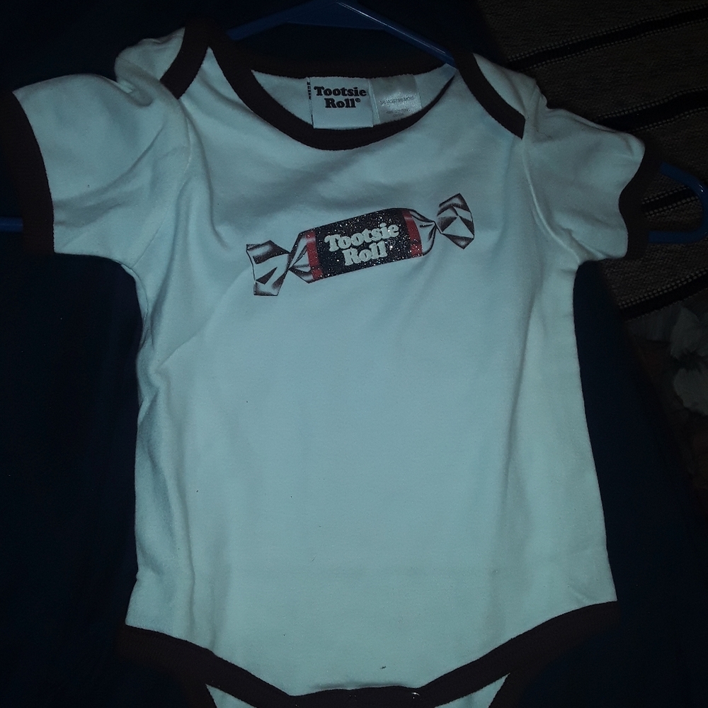 Tootsie roll onesie. 3/6 months